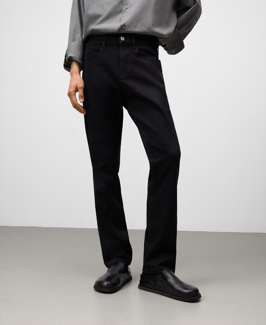 pantaloni in denim nero da uomo
