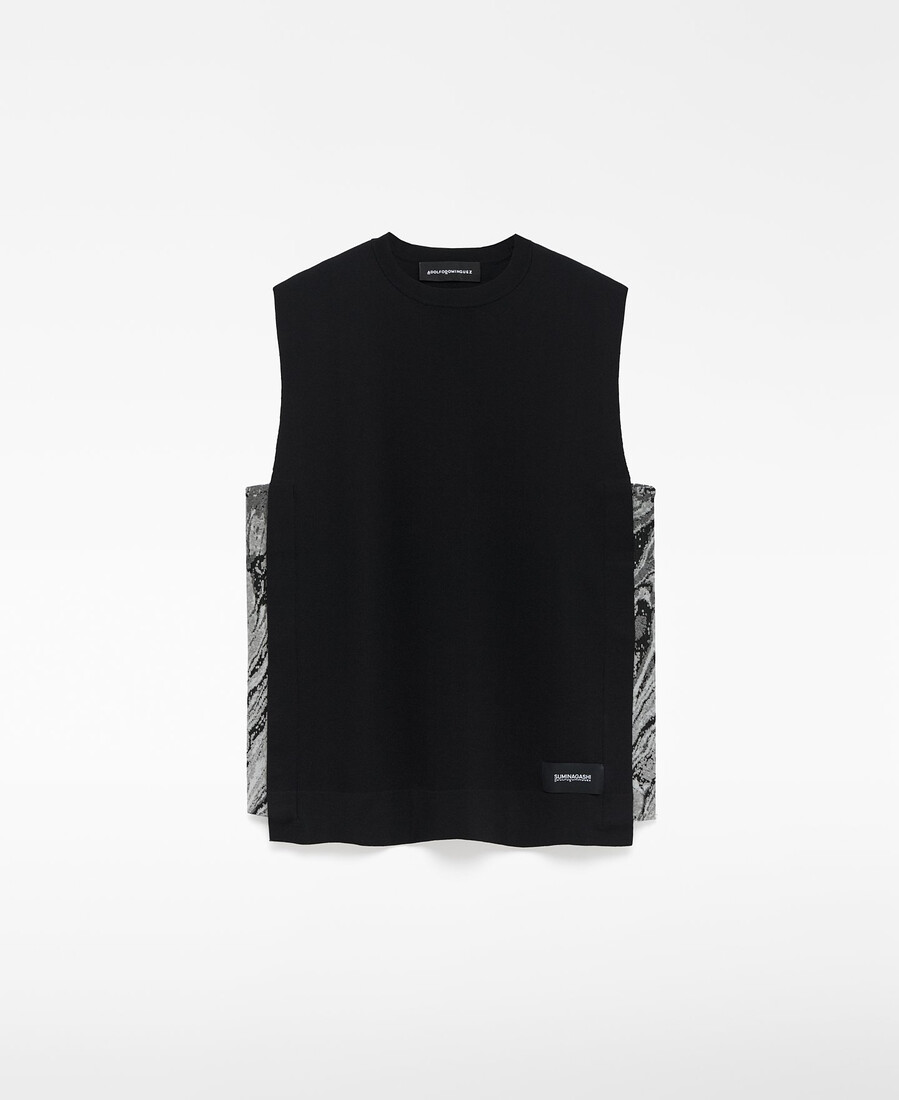 gilet in maglia con pannelli laterali uomo